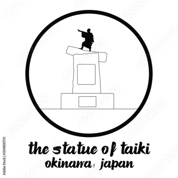 Obraz Circle Icon The statue of Taiki. Vector illustration