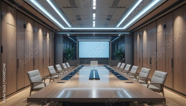 Obraz Modern Conference Room Interior with Sleek Design and Advanced Technology for Business Meetings