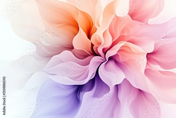 Obraz Vibrant swirl of pastel colors reflecting soft floral patterns in a contemporary design