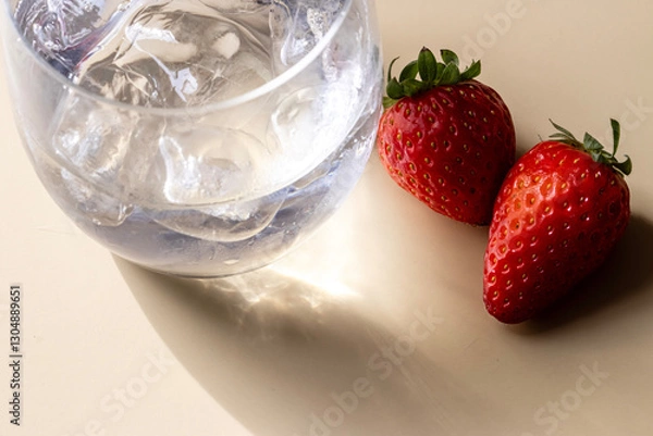 Obraz strawberry and glass
