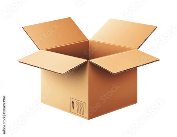 Obraz Open cardboard box product isolated on transparent background png