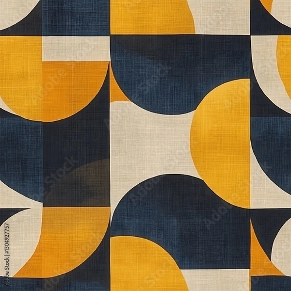 Fototapeta A modern geometric fabric pattern with bold