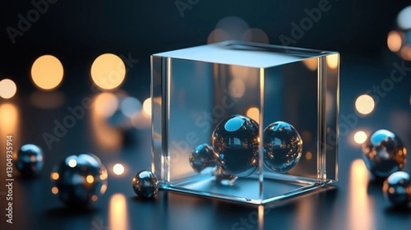 Obraz Frosted glass 3D graph depicting financial growth, clean modern design, centered composition. Symbolizes progress and innovation in finance.