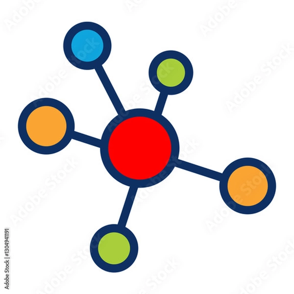 Fototapeta Atom Vector Line Filled Icon Design