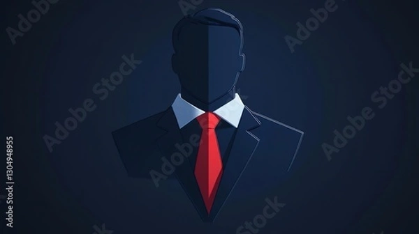 Fototapeta Logo design for a recruitment company or agency, symbolizing a staff factory with a factory pipe and an employee's profile in a tie. A professional, corporate-style design representing workforce 