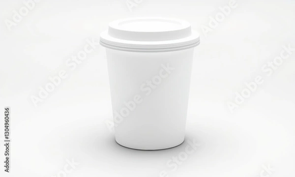 Fototapeta plain white coffee cup mockup on light background, perfect for branding and design projects. Ideal for showcasing beverage designs or promotional materials
