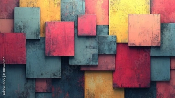 Fototapeta Abstract colorful square geometric pattern background