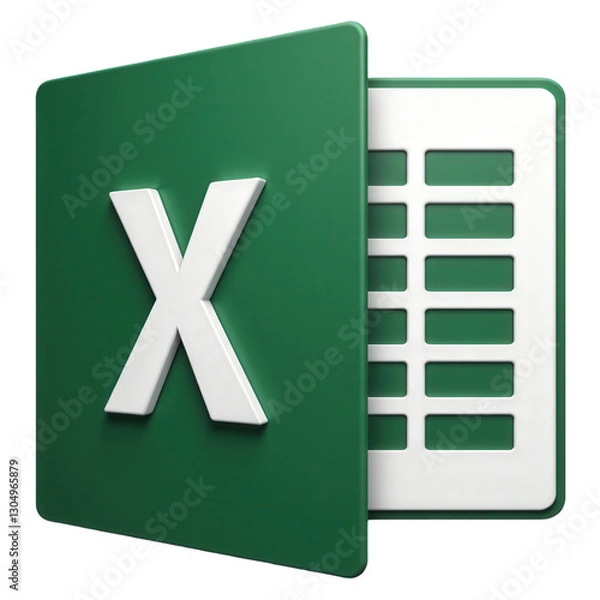Obraz Green spreadsheet software logo with transparent background