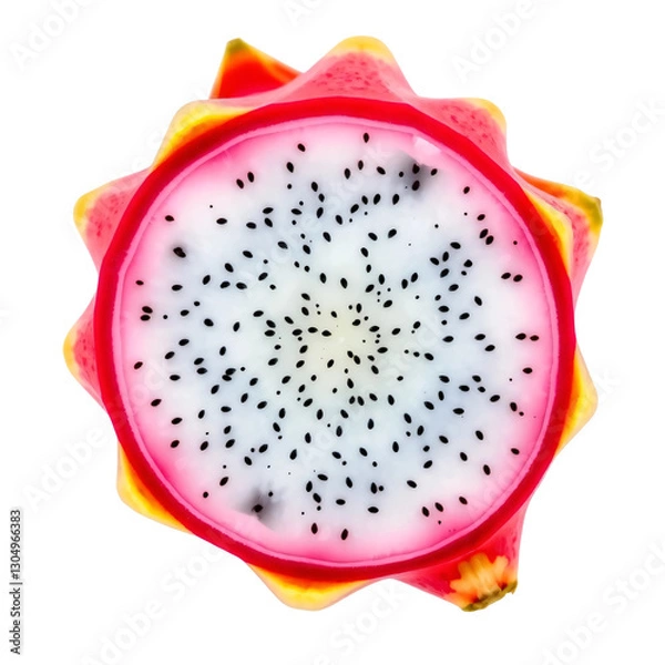 Fototapeta Dragon fruit isolated on transparent background.