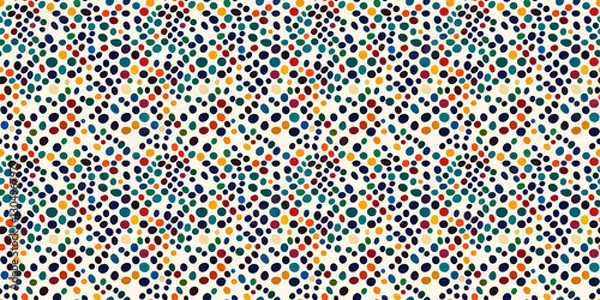 Fototapeta Vibrant seamless pattern featuring colorful dots on a light background for creative design applications. pattern point
