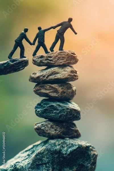 Fototapeta Teamwork for Success in Challenging Situations