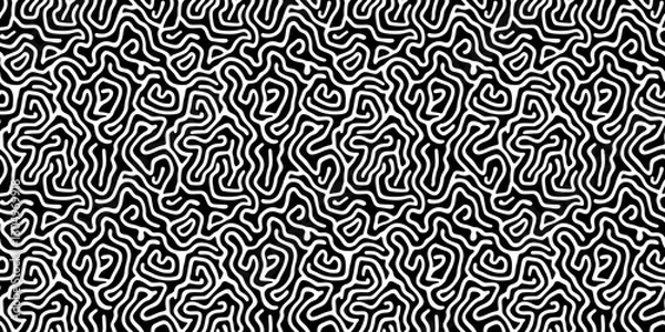 Obraz Bold seamless squiggle pattern in black and white ideal for backgrounds and textures. Pattern Squiggle
