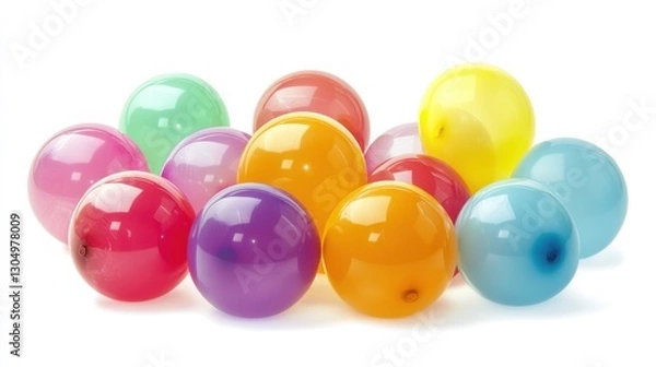 Obraz Colorful Balloons, Isolated on White