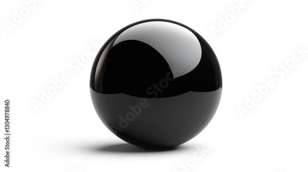 Fototapeta Black Balloon, Isolated on White