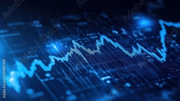 Fototapeta Abstract financial chart with declining trend