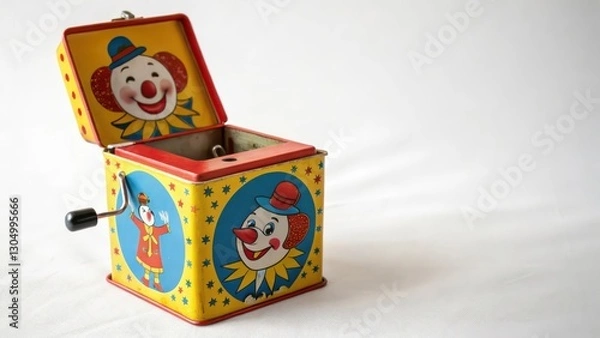 Fototapeta Vintage Clown Jack-in-the-Box Toy