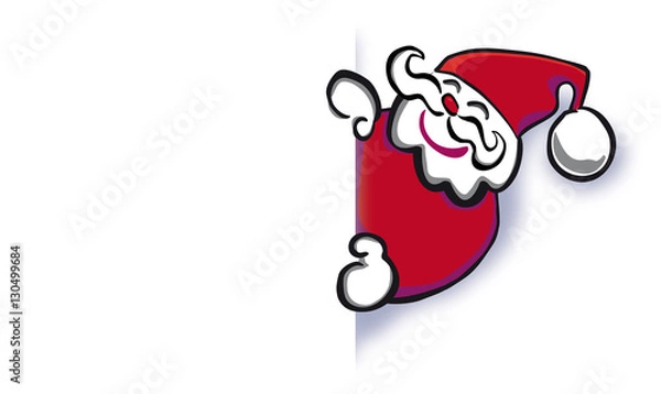 Obraz Weihnachtsmann mit weißer Wand