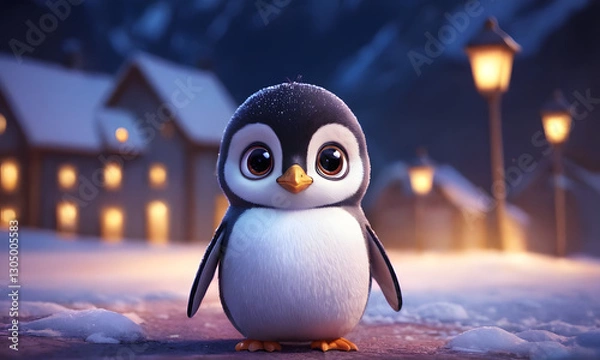 Obraz penguin in the snow