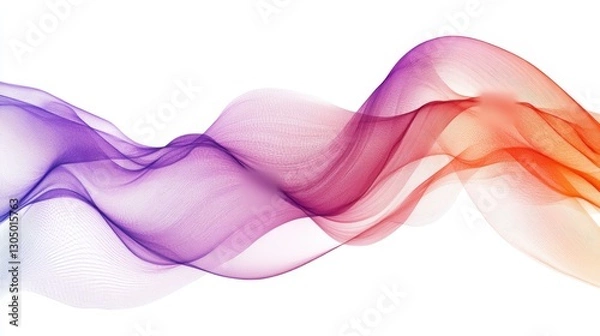 Fototapeta Colorful Fluid Waves Abstract Artwork in Purple Orange and Pink