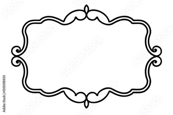 Obraz Royal Baroque Frame Line Art – Elegant Ornamental Border Design

