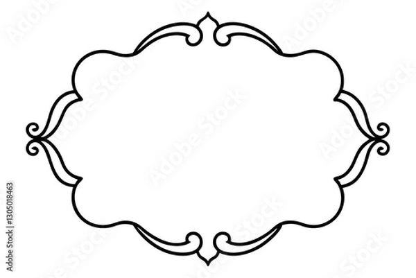 Obraz Royal Baroque Frame Line Art – Elegant Ornamental Border Design

