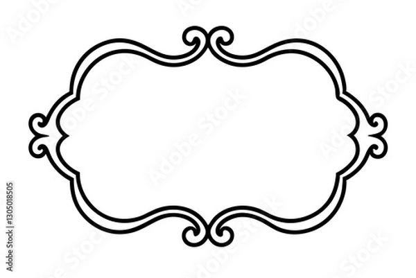 Obraz Royal Baroque Frame Line Art – Elegant Ornamental Border Design

