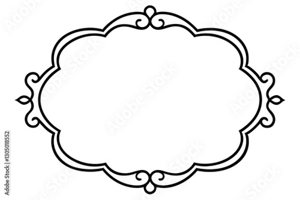 Obraz Royal Baroque Frame Line Art – Elegant Ornamental Border Design

