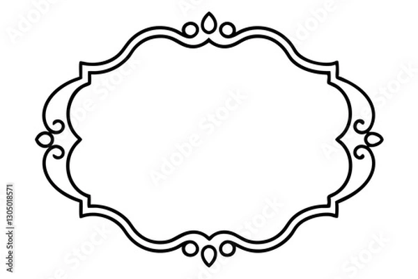 Obraz Royal Baroque Frame Line Art – Elegant Ornamental Border Design

