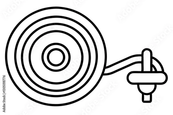 Obraz Fire Hose Reel Line Art Icon for Safety and Emergency Use

