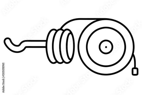 Obraz Fire Hose Reel Line Art Icon for Safety and Emergency Use

