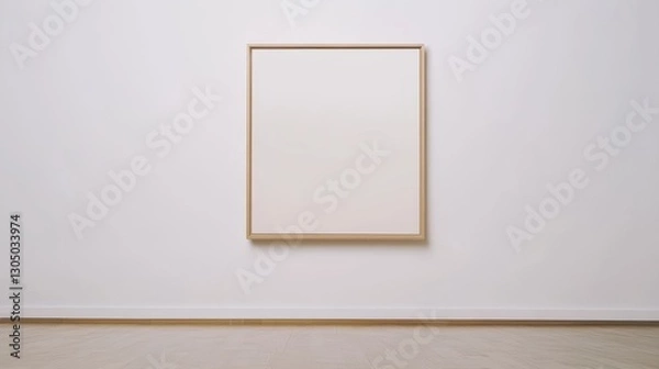 Obraz Floating Poster Frame Mockup on Neutral Background with Empty Space