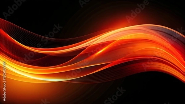 Fototapeta A powerful abstract background with flowing red and orange light waves, evoking energy and motion. Perfect for modern, dynamic designs and technology-inspired visuals.