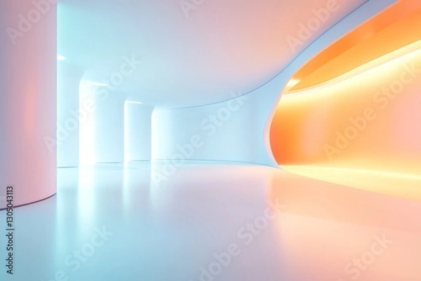 Obraz Modern, vibrant, futuristic corridor