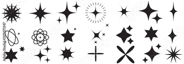 Obraz Shine sparkle icon. Vector blink star for logo, sparkle clipart. twinkle stars