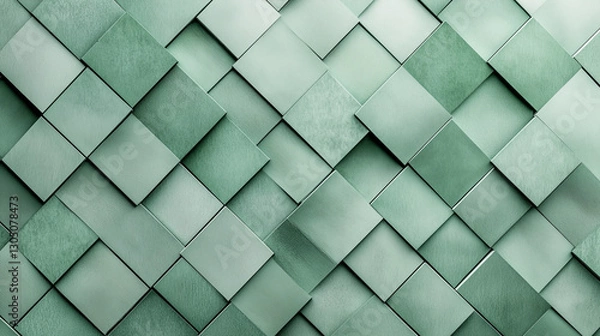 Obraz Green Textured Geometric Pattern