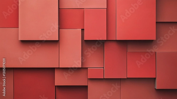 Obraz Red Geometric Abstract Tile Pattern