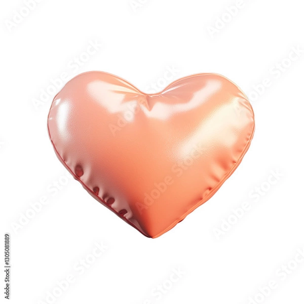 Obraz Peach Heart: 3D Rendered Love Symbol.