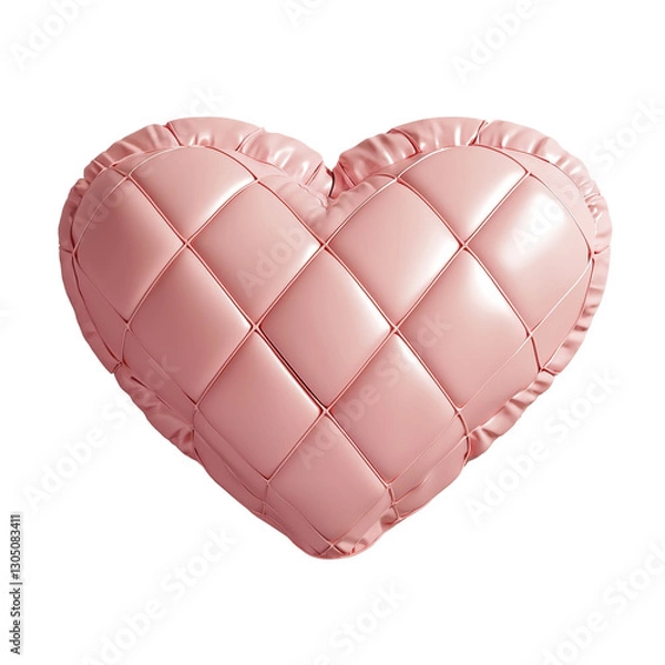 Obraz Pink quilted heart for 3D render.