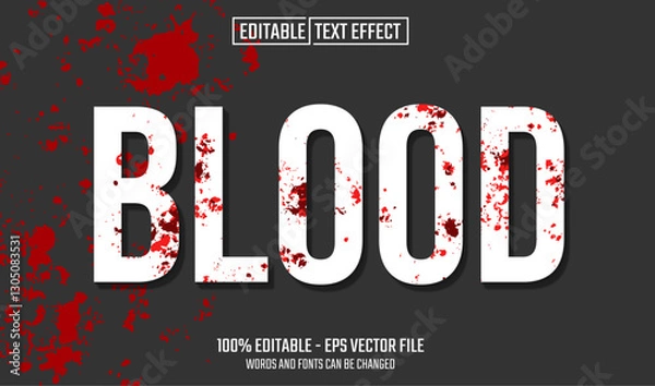 Fototapeta blood editable text effect