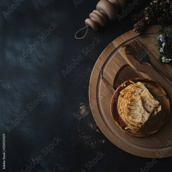 Obraz dark tone colur and worm light background for food photography