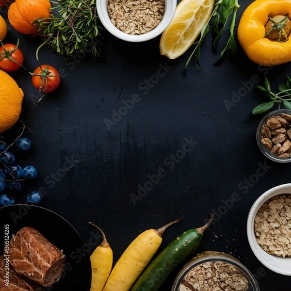 Obraz dark tone colur and worm light background for food photography