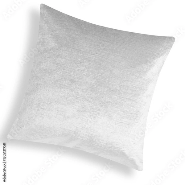Obraz A soft, square decorative pillow in a light shade, ideal for home decor and comfort.