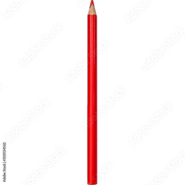 Obraz A red colored pencil standing upright, used for drawing and coloring.