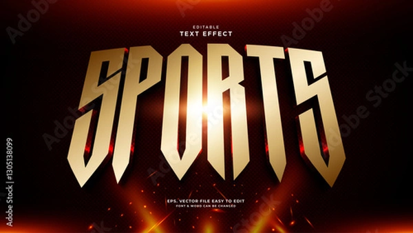 Fototapeta Sports editable text effect, word on red game text style