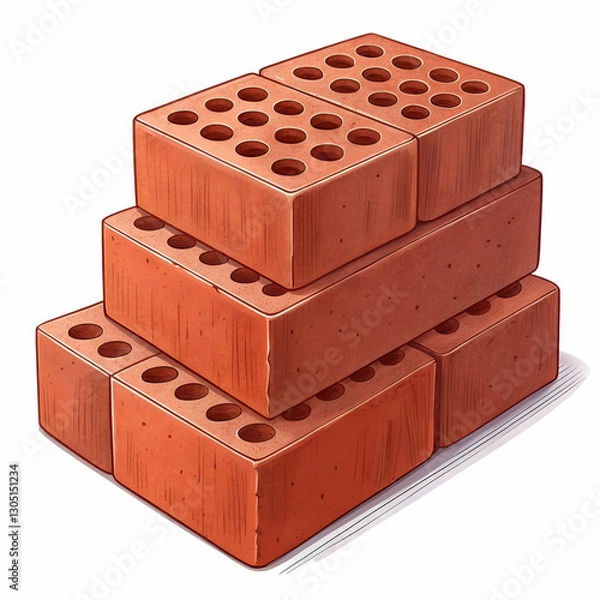 Fototapeta Stack of bricks on a transparent background.
