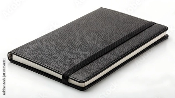 Obraz Closed Black Notebook with Elastic Band