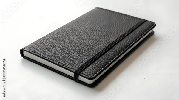 Obraz Closed Black Notebook with Elastic Closure