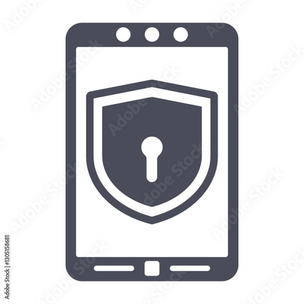 Fototapeta Security, Shield, and Smartphone Icon - Vector Graphic for Digital Protection