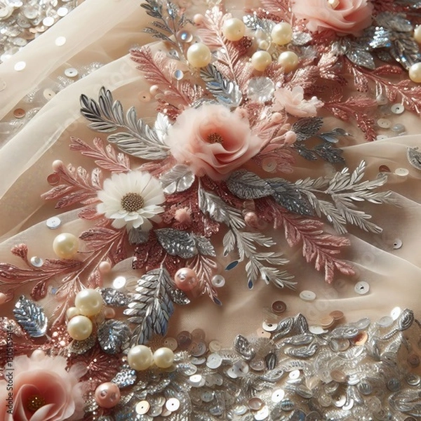 Fototapeta Sequin Organza Embellished with sewn on sequins for added sparkl
