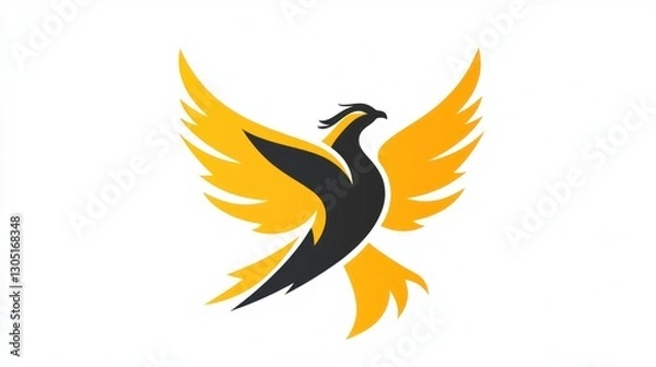 Fototapeta Abstract phoenix logo design, strong symbol
